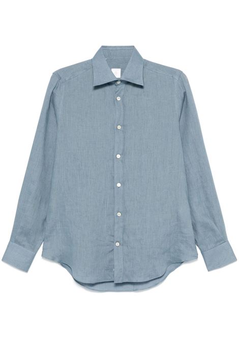 Camicia in lino blu ceruleo Eleventy - uomo ELEVENTY | K75CAMK08TES0K03008