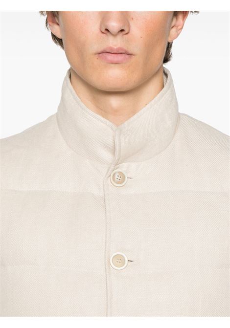 Gilet in lino in beige Eleventy - uomo ELEVENTY | K75GILK18TES0K03102