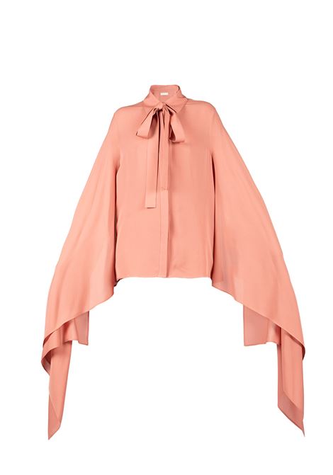Pink cape-detail blouse Elie Saab - women ELIE SAAB | Blouses | SH046NR25SI001GARDENILLY