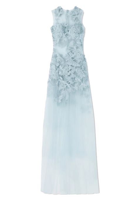 Light blue floral embroidery long tulle dress Ermanno Scervino - women ERMANNO SCERVINO | Dresses | D462Q745FWBS4612