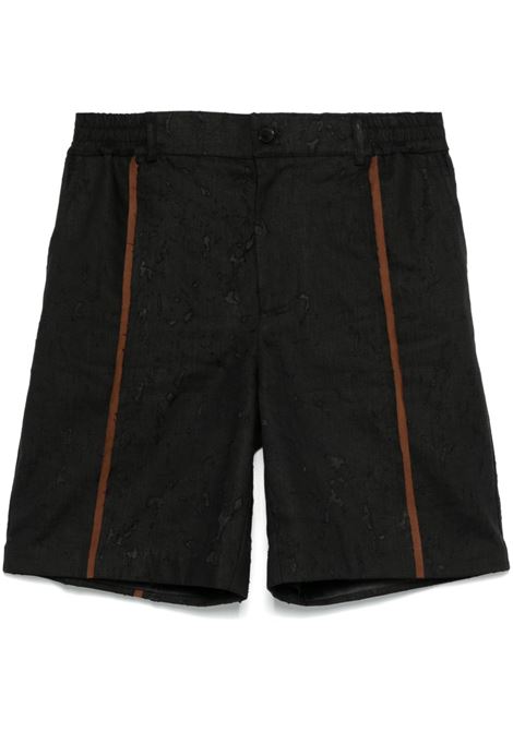 Shorts con dettaglio a righe in nero Feng chen wang - uomo FENG CHEN WANG | Shorts | FMS19ST01BLK