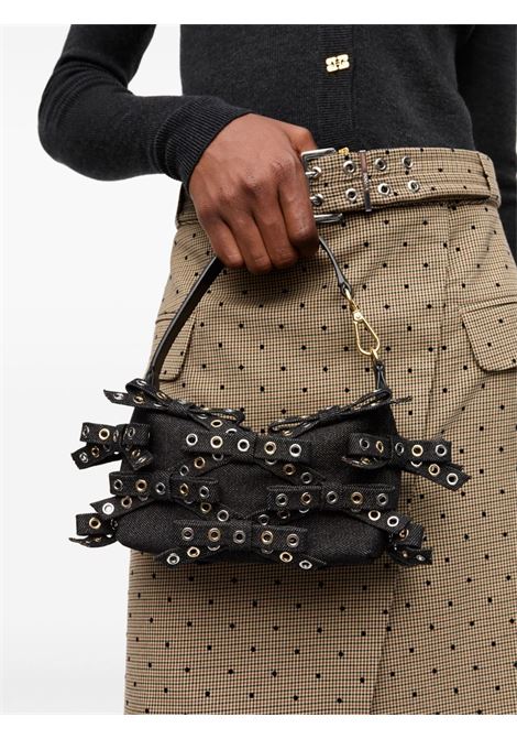Black small Butterfly denim hand bag Ganni - women GANNI | A6625099