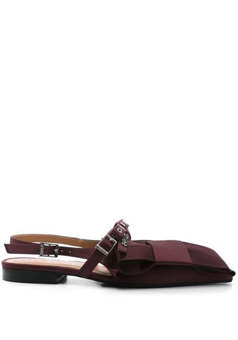 Burgundy Big Bow ballerina shoes Ganni - women GANNI | Ballerina shoes | S2860234
