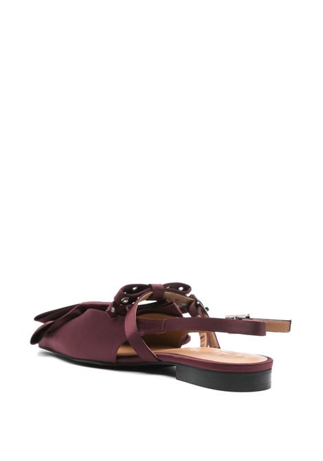 Burgundy Big Bow ballerina shoes Ganni - women GANNI | S2860234