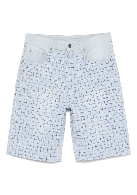 Light blue decorative-stitching bermuda shorts Glass Cypress - men GLASS CYPRESS | Shorts | 6012524021LGHTBL