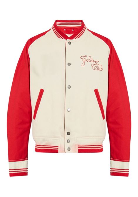 White and red  embroidered bomber jacket Golden goose - men GOLDEN GOOSE | Outerwear | GMP02128P00185615722