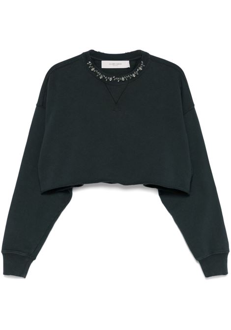 Felpa Nives con cristalli in nero Golden goose - donna GOLDEN GOOSE | Felpe | GWP02203P00189690456