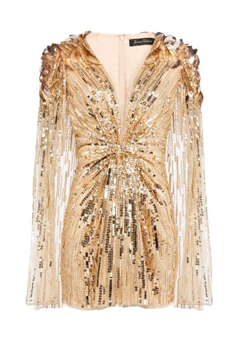 Gold honey sequin-embellished mini dress Jenny Packham - women JENNY PACKHAM | Dresses | JPEX3082098