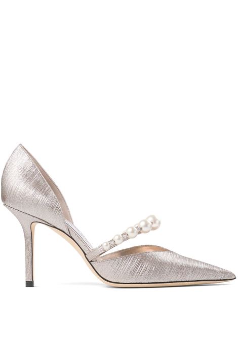 Decollete wonderful con perle in argento Jimmy choo - donna JIMMY CHOO | Decollete | AURELIE85JSNMCRNWHT