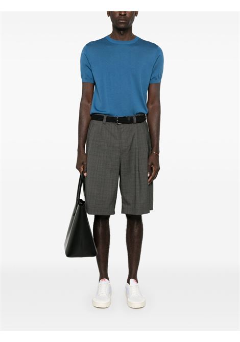 Blue fine-ribbed T-shirt Kangra - men KANGRA | 10042100026