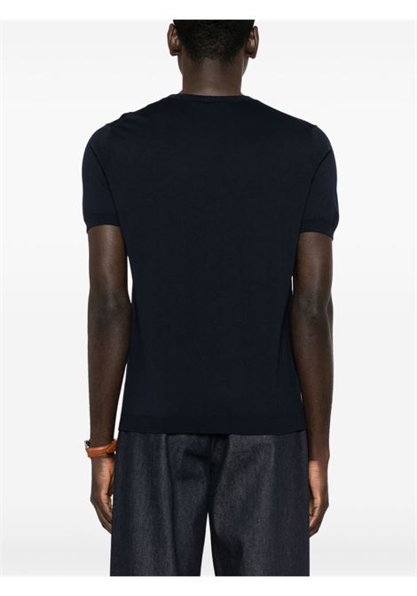 Blue fine-ribbed T-shirt Kangra - men KANGRA | 10042100038