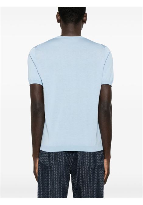 Light blue fine-ribbed T-shirt Kangra - men KANGRA | 10042100160