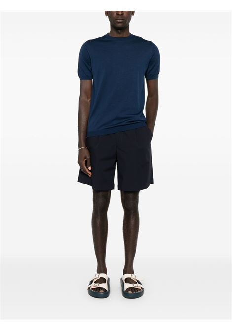 Blue fine-ribbed T-shirt Kangra - men KANGRA | 10042100165