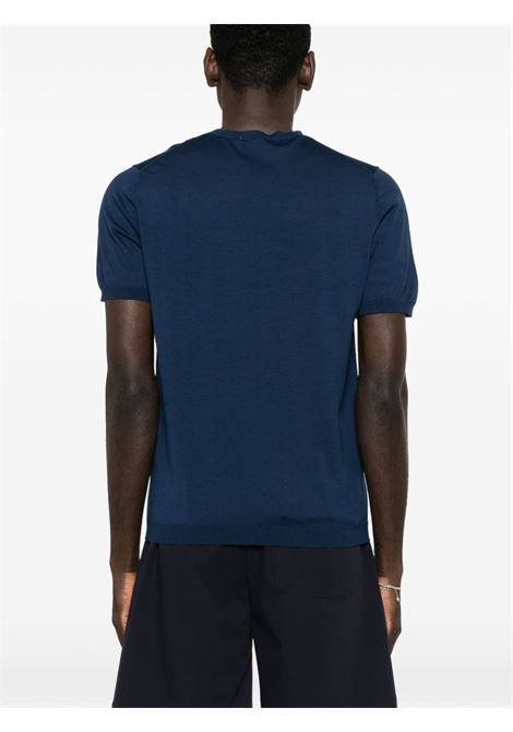 Blue fine-ribbed T-shirt Kangra - men KANGRA | 10042100165