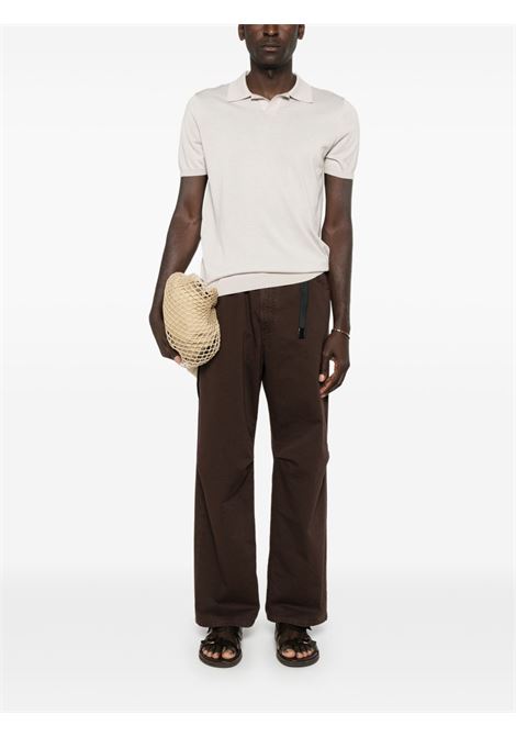 Beige fine-ribbed polo T-shirt Kangra - men KANGRA | 10042300060