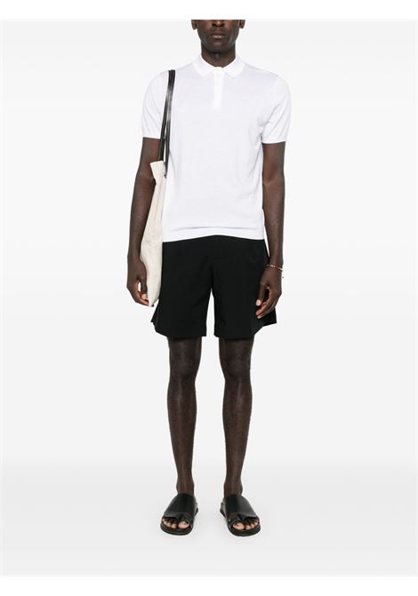 White fine-ribbed polo T-shirt Kangra - men KANGRA | 10042600025
