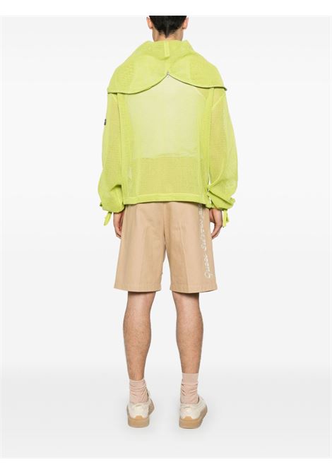 Felpa con zip in mesh in verde lime Kenzo - uomo KENZO | FF55SW2524CB45