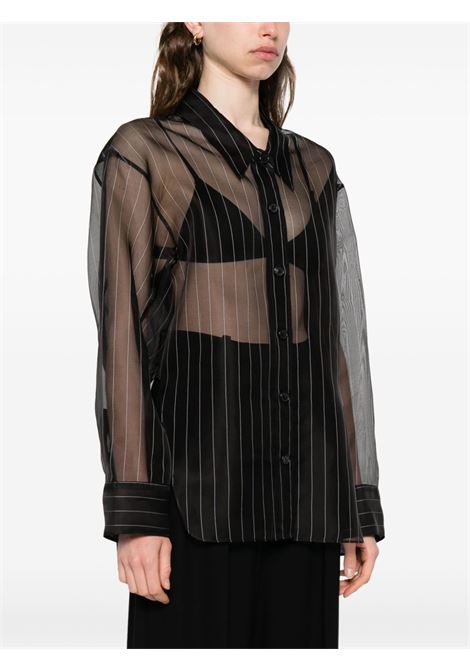 Black herschel pinstriped organza shirt  Khaite - women KHAITE | 23793000207