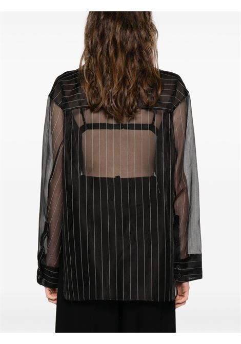 Black herschel pinstriped organza shirt  Khaite - women KHAITE | 23793000207