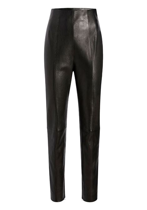 Black leather tapered trousers Khaite - women KHAITE | 3142729200