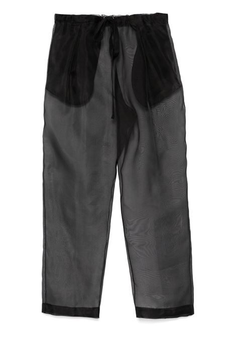Black silk sheer trousers Khaite - women