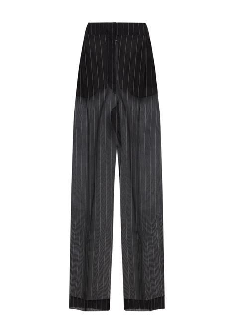 Pantaloni traslucidi gessati in nero KHAITE | 31643000207