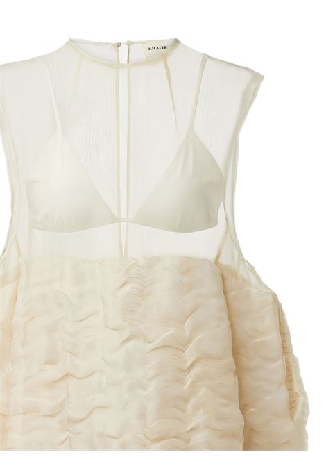 Abito corto Blair in misto lino e seta in avorio Khaite - donna KHAITE | 5485217121