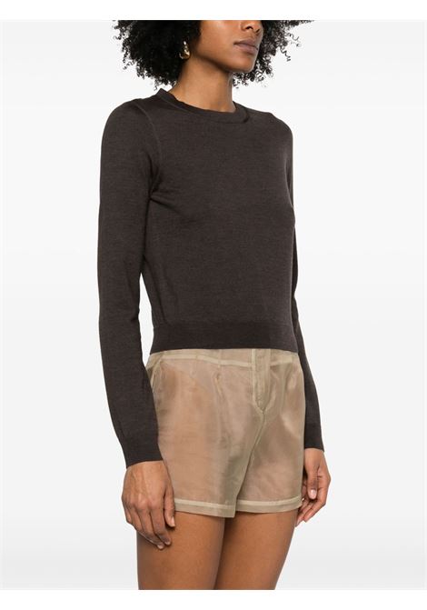 Brown fine-knit jumper Khaite - women KHAITE | 9734511393