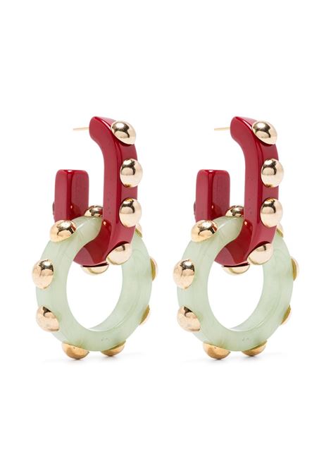 Green and red double-hoop earrings La Double J - women LA DOUBLE J | Earrings | EAR0048GR11