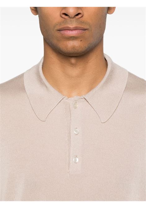 Light pink fine-knit polo shirt Laneus - men LANEUS | S5LAMAKP024015