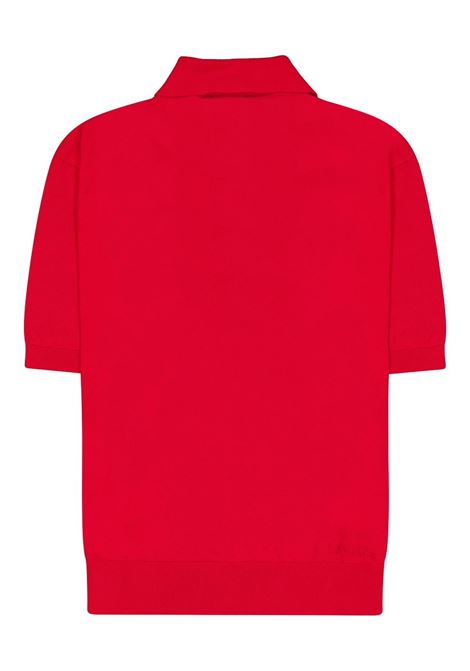Red fine-knit polo shirt Laneus - men LANEUS | S5LAMAKP024040