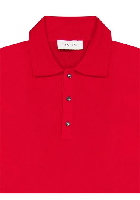 Red fine-knit polo shirt Laneus - men LANEUS | S5LAMAKP024040
