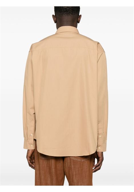 Brown poplin shirt Laneus - men LANEUS | S5LAMASI007178