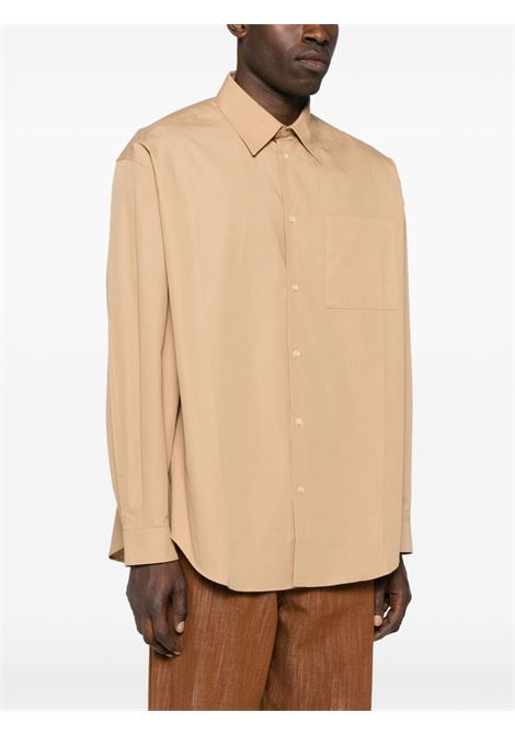 Brown poplin shirt Laneus - men LANEUS | S5LAMASI007178