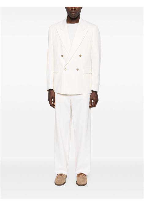 White virgin wool-blend double-breasted blazer Lardini - men LARDINI | ES5810EHCN64307110