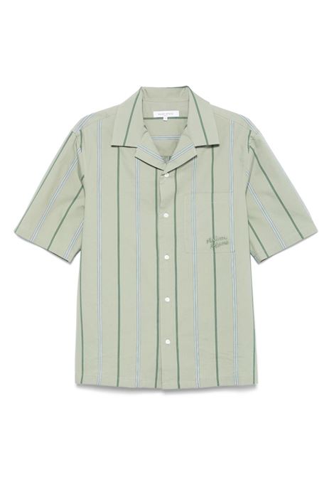 Green striped shirt Maison kitsuné - men MAISON KITSUNÉ | Shirts | OM00421WC50290078