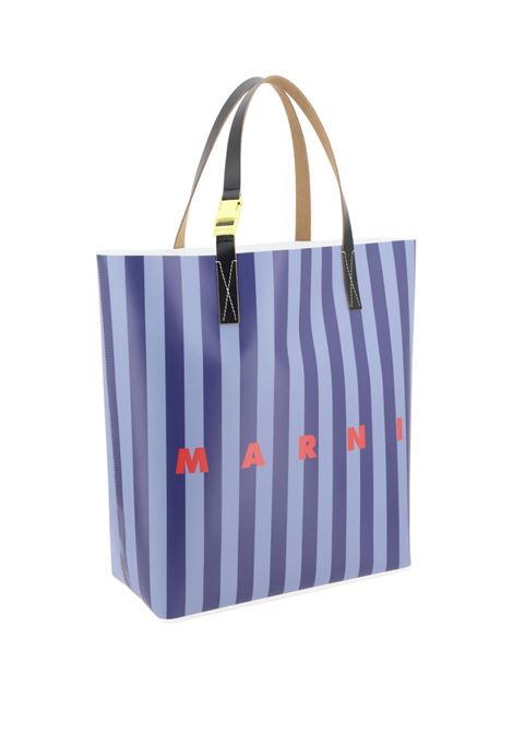Blue striped tote bag Marni - men MARNI | SHMQ0037Q0P8210ZO886
