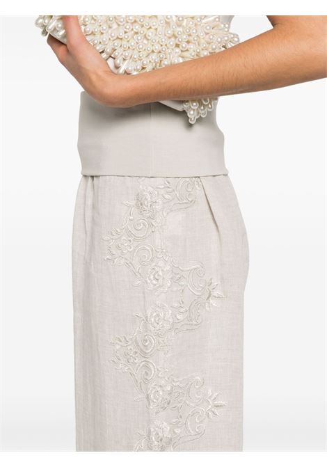 Pantaloni con dettagli in pizzo in beige Maurizio Mykonos - donna MAURIZIO | W01211079LGHTBRWN