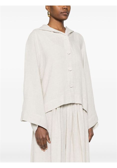 Giacca con cappuccio in bianco Maurizio Mykonos - donna MAURIZIO | W07101079LGHTBRWN