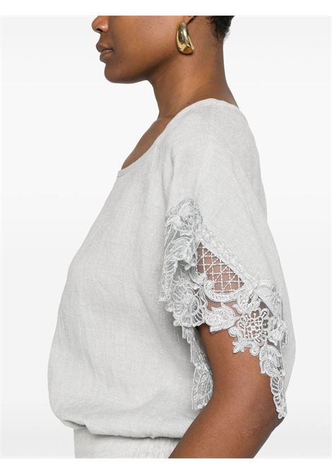 T-shirt lamé in grigio chiaro Maurizio Mykonos - donna MAURIZIO | W08610179GRY