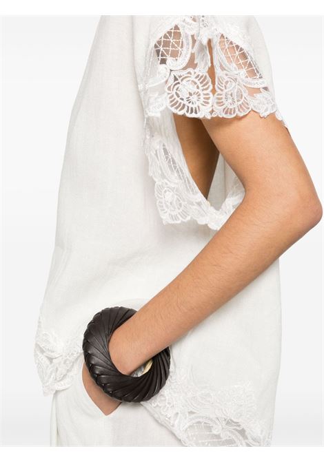 Blusa con orli in pizzo bianco Maurizio Mykonos - donna MAURIZIO | W08610179WHT