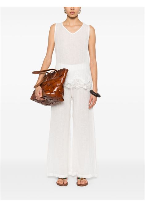 Top con dettagli in pizzo bianco Maurizio Mykonos - donna MAURIZIO | W14062179OFFWHT
