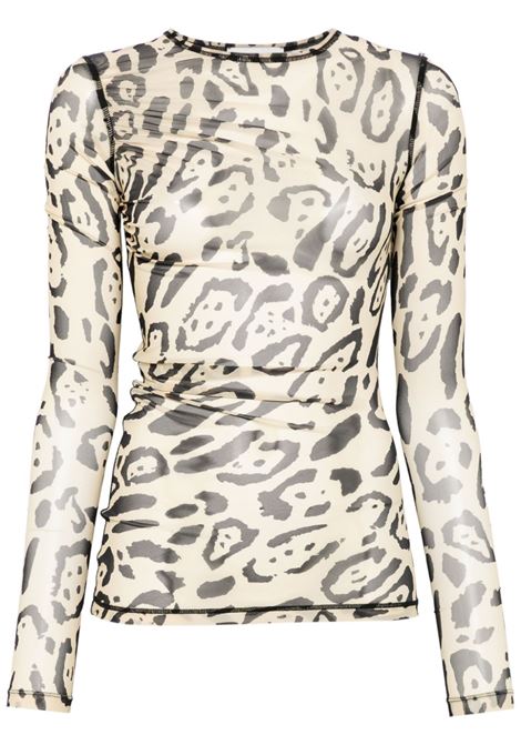 Top con stampa animalier bis in beige e nero Maxmara sportmax - donna MAXMARA SPORTMAX | Top | 2512941011600003