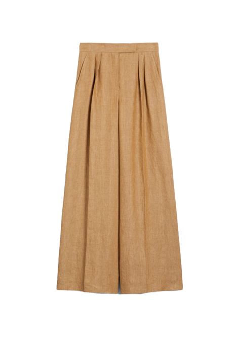 Brown rauche wide-leg trousers Maxmara - women