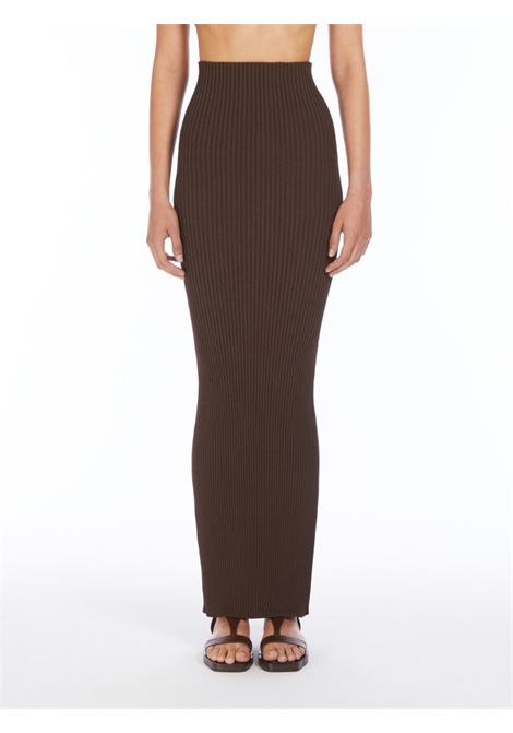 Gonna lunga in filato di viscosa aprile in marrone Maxmara - donna MAXMARA | 2511301053600010