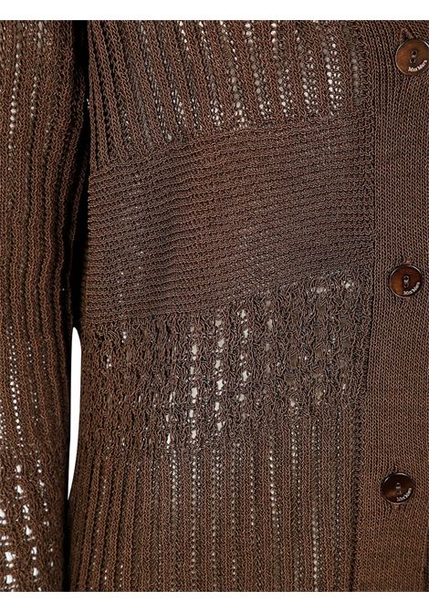 Cardigan in maglia traforata in marrone MaxMara - women MAXMARA | 2511341029600002