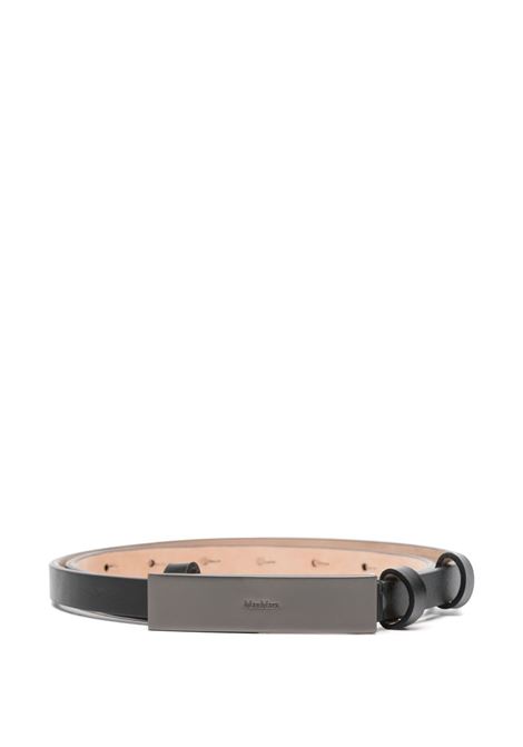 Cintura in pelle con placca logata newplate in nero Maxmara - donna MAXMARA | 2514501013600001