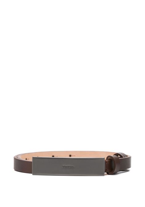 Cintura in pelle con placca logata newplate in marrone Maxmara - donna MAXMARA | 2514501013600004