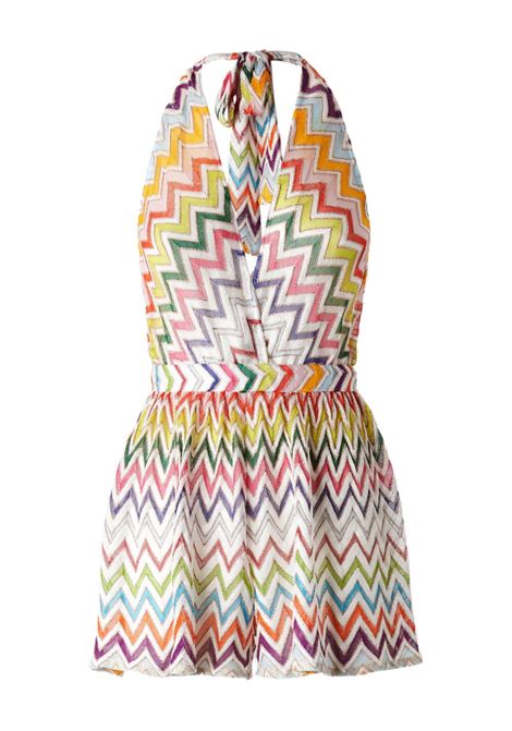 Tuta corta con motivo a zigzag multicolore Missoni - donna MISSONI | MC24SG00BR012RSM9QI
