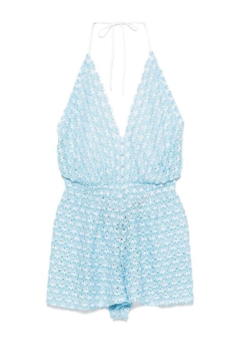 Tuta corta con scollo a v  in celeste Missoni - donna MISSONI | MC25SG01BR012TS72L5